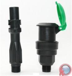 Válvula plástica 1" con acople rápido para aspersores y prolongador