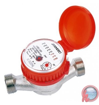 Caudalimetro medidor de agua fria o caliente 3/4" 3 m3/h 90°c LXSCR-13D